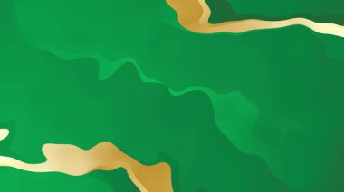 Yeşil Altın Akan Sıvı Soyut Animasyon Tasarımı
