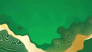 Modern Tasarım için Soyut Yeşil Altın Akışkan Hareket Arkaplanı