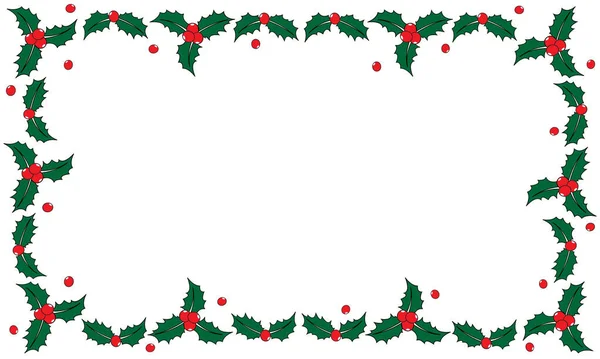 Holly Yaprakları ve Renkli Böğürtlenlerle Noel Sınırı