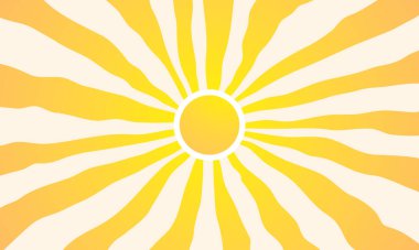 Güneş ışınlarının ışıldadığı geçmişe dönük illüstrasyon