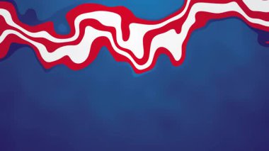 Kırmızı ve beyaz dalgalı şekilli mavi soyut arkaplan hareketi animasyonu