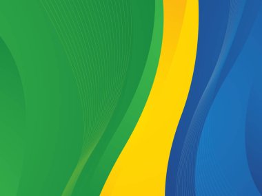 Yeşil, sarı ve mavi ile modern dalga arkaplan tasarımı