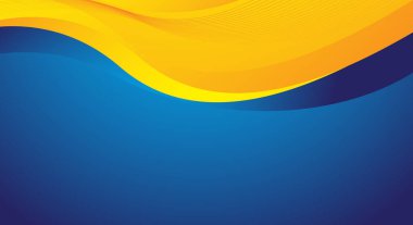 Mavi ve sarı dinamik dalgalarla modern soyut arkaplan