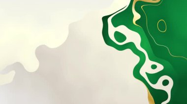 Soyut Lüks Arkaplan Canlandırması Pürüzsüz Yeşil Altın Sıvı Akışı