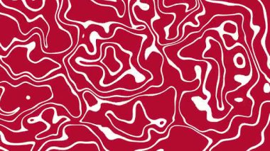 Kırmızı Magenta Akışkan Çizgi Hareketi, Canlı Modern Contour Animasyonu