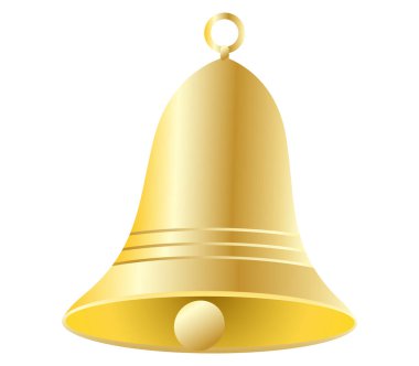 Beyaz arka planda altın Noel çanları tasviri