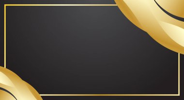 Köşelerinde lüks altın dalgalar olan lüks siyah sertifika