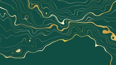 Soyut Akışkan Çizgi Altın Desenli Arkaplan Organik Şekillerle