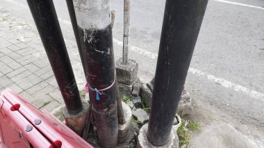 Kaldırımdaki Şehir Detayları Somut Kamu Hizmetleri Üssü