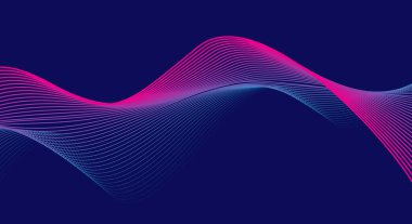 Soyut Pembe ve Mavi Dalga Hattı Modern Biçim