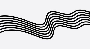 Işık arkaplan üzerinde soyut siyah dalgalı çizgiler