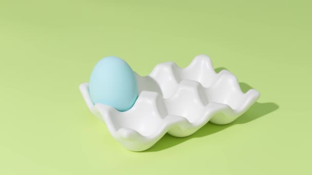 Yeşil Arka Planda Bir Sepetteki Paskalya Yumurtaları Stop Motion Animasyonu — Stok video