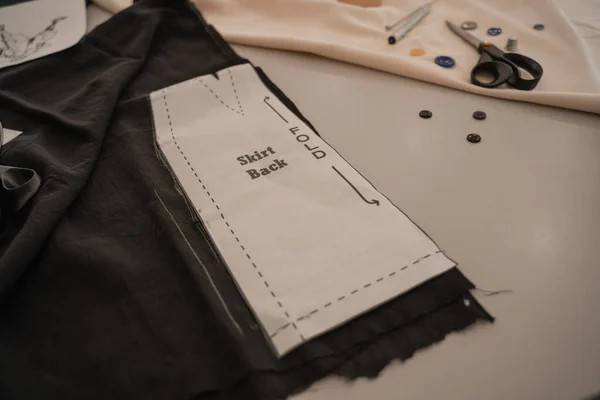 Sewing Pattern Cloth Designer Studio — Stock Photo, Image