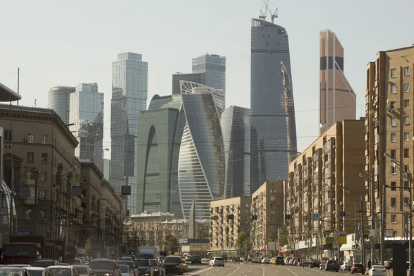 Malebné výhledy mrakodrapů Moscow City Stock Obrázky