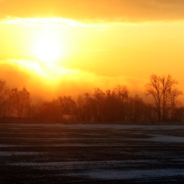 bir alanın üzerinde muhteşem gündoğumu 