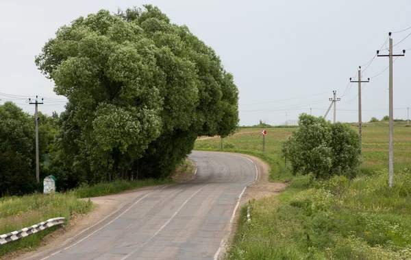 Gevaarlijke bocht in de weg — Stockfoto