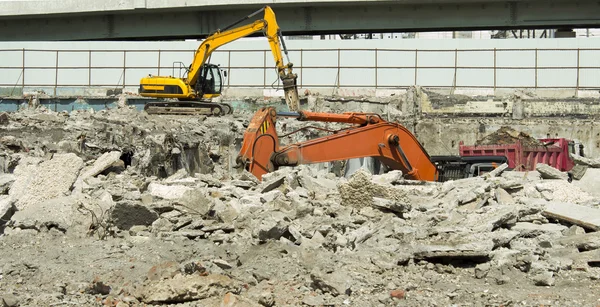 El sitio de demolición de edificios — Foto de Stock