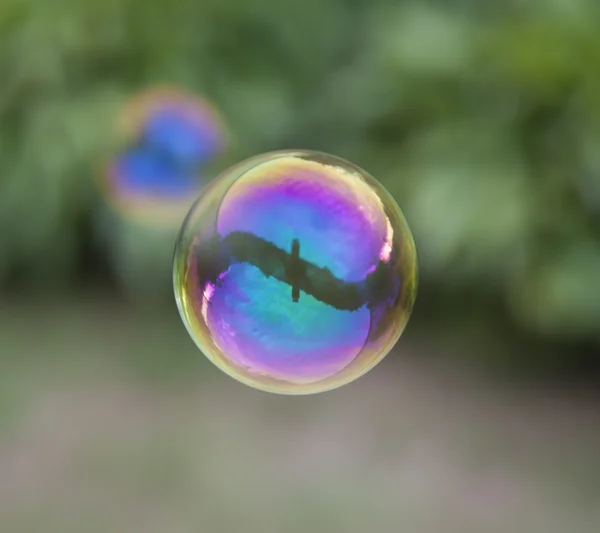 Szivárvány szappan-buborék — Stock Fotó