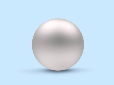 Maviye yakın gümüş küre. 3d illüstrasyon 