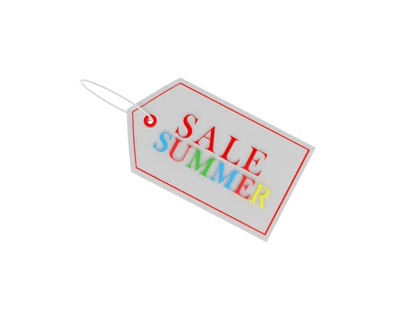 Price Tag Text Summer Sale White Illustration — Stock Photo, Image