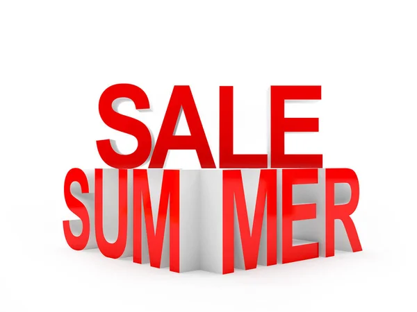 Banner Red Text Summer Sale White Illustration — Stock Photo, Image