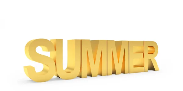 Golden Text Summer White Illustration — Stockfoto