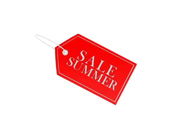 Red Price Tag Text Summer Sale Illustration — Stock Photo, Image