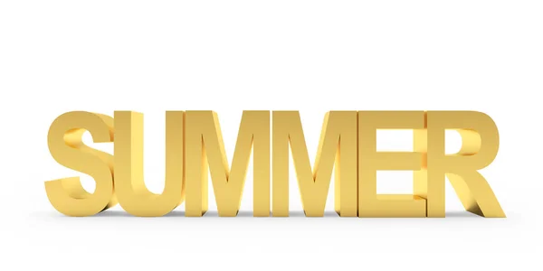 Summer Text Made Gold Metal White Illustration — Stockfoto