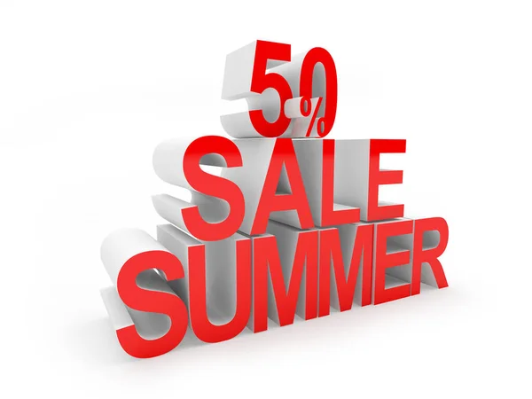Summer Sale Text Percent Discount White Illustration — Stock Photo, Image