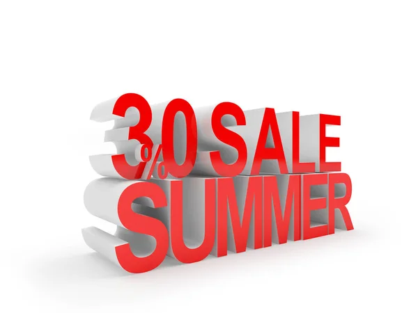 Percent Discount Summer Sale Text White Illustration — Stock Photo, Image