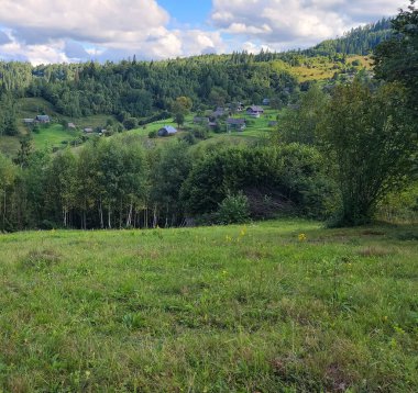 Ukrayna Karpatlarının güzel dağ manzarası