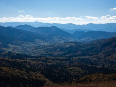Karpat Dağları, Ukrayna. Güzel sonbahar manzarası.