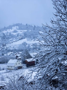 Alplerdeki kış manzarası