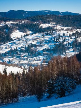 Dağlarda kış manzarası
