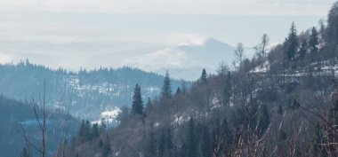 Karpat Dağları 'ndaki kış manzarası