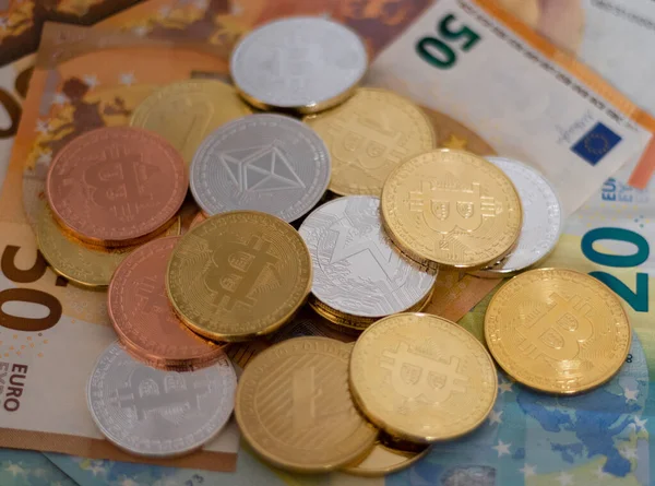 Şifreli para ve avro kavramına sahip arkaplan formu