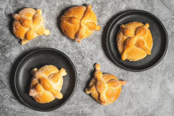 Pão Doce Mexicano Tradicional Típico Para Dia Morto — Fotografia de Stock