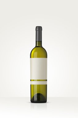 mockup beyaz şarap şişesi