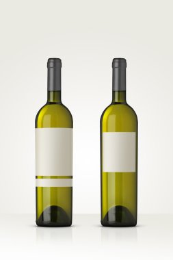 mockup beyaz şarap şişesi
