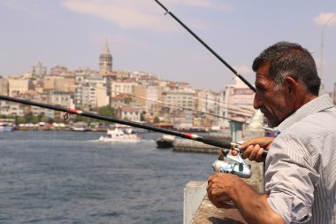 Galata Köprüsü'nde, İstanbul 'un balıkçı