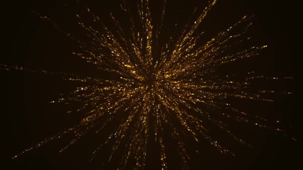 Soyut Hareket Arkaplanı Parlayan Altın Parçacıkları Görüntüleme Arkaplanı Maytap Havai — Stok video