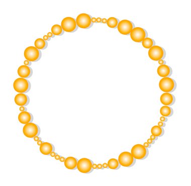 Color beads isolated on a white background.Graphic circle frame for design, logo template