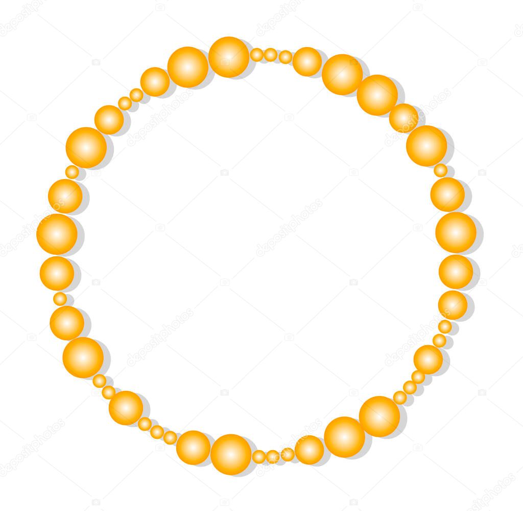 Color beads isolated on a white background.Graphic circle frame for design, logo template