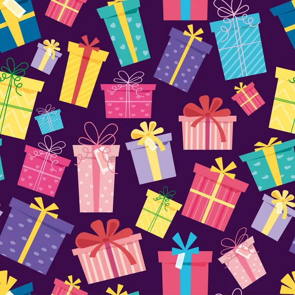 Karanlık arka planda kusursuz Noel süpriz kutuları. Tatil ve satış için hediye kutuları. Doğum günün için hediye, 14 Şubat, yeni yıl, Noel.