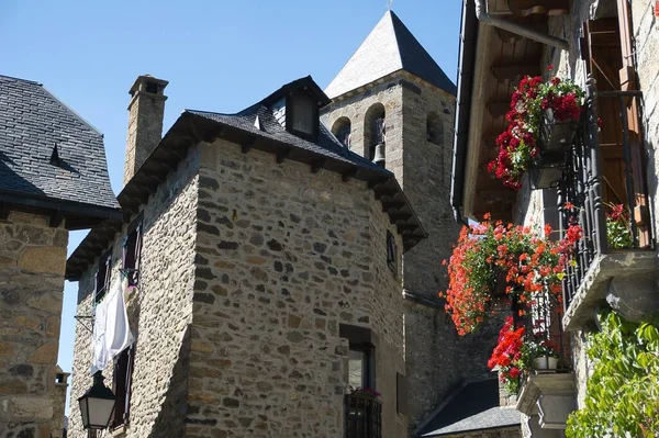 Staden Lanuza Huesca Spanien Utsikt Över Vissa Hus — Stockfoto