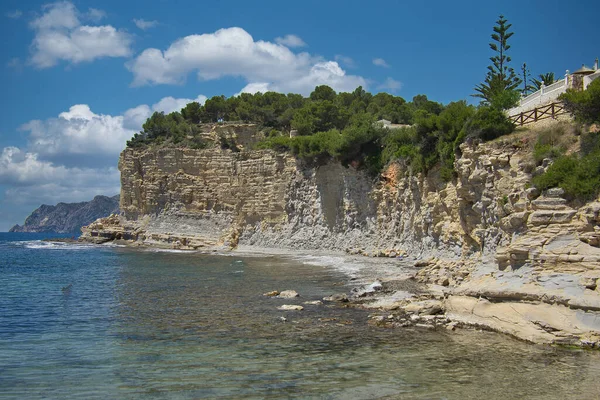 Panoramiczny Widok Krystalicznie Czyste Wody Moraira Alicante Hiszpania — Zdjęcie stockowe