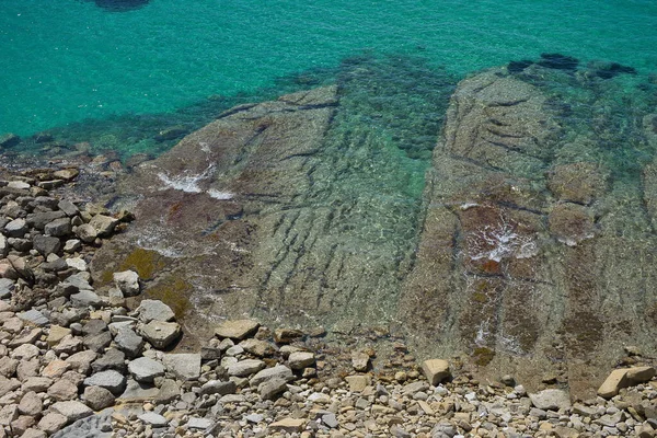 Panoramisch Uitzicht Het Kristalheldere Water Van Moraira Alicante Spanje — Stockfoto