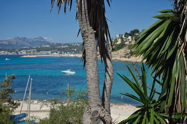 Вид Пляж Портет Морайра Аликанте Испания Известное Место Средиземноморья Бирюзовые — стоковое фото
