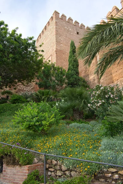 Alcazaba Almeria城堡和要塞关于进入附文的意见 Andalusia 西班牙 — 图库照片