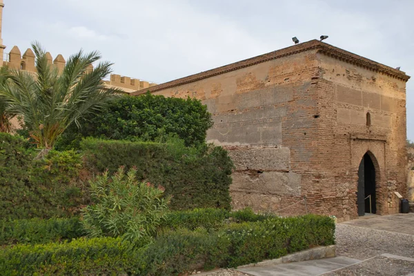 Alcazaba Almeria城堡和要塞花园的细节 有名的地方 — 图库照片